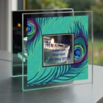 Personalised Peacock Design Mirrored Glass Tea Light Candle Holder - Image 4