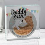Personalised 'Daddy Bear' Crystal Glass Token