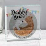 Personalised 'Daddy Bear' Crystal Glass Token - Image 3