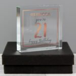 Personalised Birthday Rose Gold Crystal Glass Token - Image 2