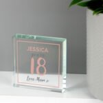 Personalised Birthday Rose Gold Crystal Glass Token - Image 4