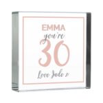 Personalised Birthday Rose Gold Design Crystal Glass Token - Image 5