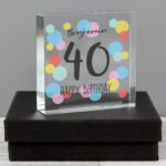 Personalised Birthday Colour Confetti Design Crystal Glass Token - Image 4