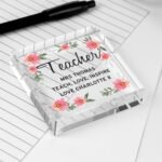 Personalised Any Message Floral Sentimental Design Crystal Glass Token - Image 2