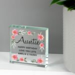 Personalised Any Message Floral Sentimental Design Crystal Glass Token - Image 5