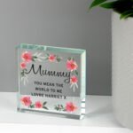 Personalised Any Message Floral Sentimental Design Crystal Glass Token - Image 6