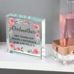 Personalised Any Message Floral Sentimental Design Crystal Glass Token - Image 8