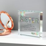 Personalised Floral Design 'Sister' Crystal Glass Token - Image 4