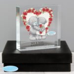 Personalised Me to You Rose Heart Design Crystal Glass Token - Image 3