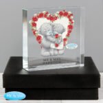 Personalised Me to You Rose Heart Design Crystal Glass Token - Image 4