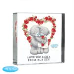 Personalised Me to You Rose Heart Design Crystal Glass Token - Image 6