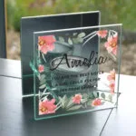 Personalised Floral Sentimental Design Mirrored Glass Tea Light Candle Holder - Image 3