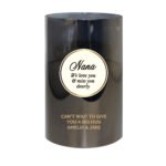 Personalised Any Message Opulent Design Smoked Glass LED Pillar Candle - Image 4