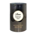 Personalised Any Message Opulent Design Smoked Glass LED Pillar Candle - Image 4