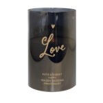 Personalised 'Love' Heart Motif Smoked Glass LED Pillar Candle - Image 4