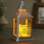Personalised Any Message Memorial Rustic White Plastic Light-up Lantern - Image 4
