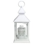 Personalised Any Message Memorial Rustic White Plastic Light-up Lantern - Image 6