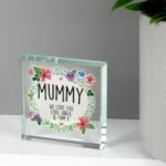 Personalised Any Message Floral Design Crystal Glass Token - Image 2