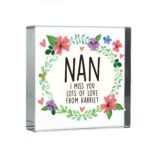 Personalised Any Message Floral Design Crystal Glass Token - Image 5