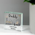 Personalised 'I Love You To The Moon & Back' Crystal Glass Token - Image 2