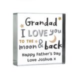 Personalised 'I Love You To The Moon & Back' Crystal Glass Token - Image 4
