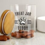 Personalised Pet 'Treat Jar' Glass Storage Jar with Bamboo Lid - Image 2