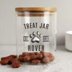 Personalised Pet 'Treat Jar' Glass Storage Jar with Bamboo Lid - Image 3