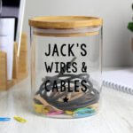 Personalised Any Message Bold Text Glass Storage Jar with Bamboo Lid - Image 3