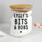 Personalised Any Message Bold Text Glass Storage Jar with Bamboo Lid - Image 4