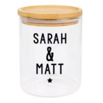 Personalised Any Message Bold Text Glass Storage Jar with Bamboo Lid - Image 7