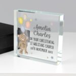 Personalised Teddy & Balloons Design Crystal Glass Token - Image 2