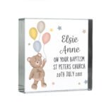 Personalised Teddy & Balloons Design Crystal Glass Token - Image 4
