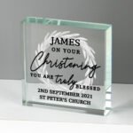 Personalised 'On Your Christening You Are Truly Blessed' Crystal Glass Token