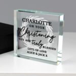 Personalised 'On Your Christening You Are Truly Blessed' Crystal Glass Token - Image 3