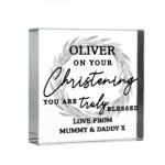 Personalised 'On Your Christening You Are Truly Blessed' Crystal Glass Token - Image 4