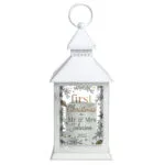 Personalised 'First Christmas' Rustic White Plastic Light-Up Lantern - Image 6