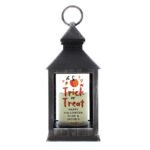 Personalised 'Trick or Treat' Halloween Rustic Black Plastic Light-up Lantern - Image 5