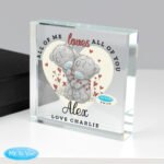 Personalised Me to You 'All of Me Loves All of You' Crystal Glass Token - Image 3