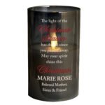 Personalised Christmas Season Memorial Smoked Glass LED Pillar Candle - Image 3