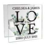 Personalised 'Love' Botanical Design Mirrored Glass Tea Light Candle Holder - Image 4