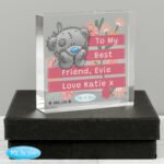 Personalised Me to You Any Message Floral Design Crystal Glass Token - Image 2