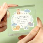 Personalised New Baby Safari Animals Design Crystal Glass Token - Image 4
