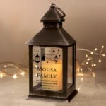 Personalised Eid & Ramadan Rustic Black Plastic Light-up Lantern - Image 2