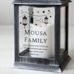 Personalised Eid & Ramadan Rustic Black Plastic Light-up Lantern - Image 3