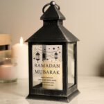 Personalised Eid & Ramadan Rustic Black Plastic Light-up Lantern - Image 4