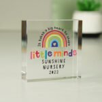 Personalised 'Shape Little Minds' Rainbow Design Crystal Glass Token