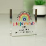 Personalised 'Shape Little Minds' Rainbow Design Crystal Glass Token - Image 3