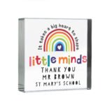 Personalised 'Shape Little Minds' Rainbow Design Crystal Glass Token - Image 5