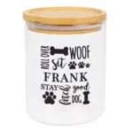 Personalised Dog Treat's Glass Storage Jar with Bamboo Lid - Image 5