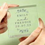 Personalised Any Message Botanical Design Crystal Glass Token - Image 2